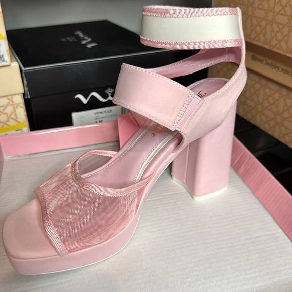 Juicy Couture Women's Graciela Heeled Sandals 7.5 Light Pink Block - Picture 5 of 7
